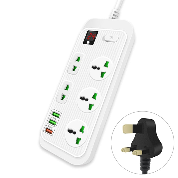 T17 3000 W Presa Smart Timing 24 ore ad alta potenza QC3.0 Presa USB a ricarica rapida, lunghezza cavo: 2 m, spina UK T17 3000 W Presa Smart Timing 24 ore ad alta potenza QC3.0 Presa USB a ricarica rapida, lunghezza cavo: 2 m, spina UK